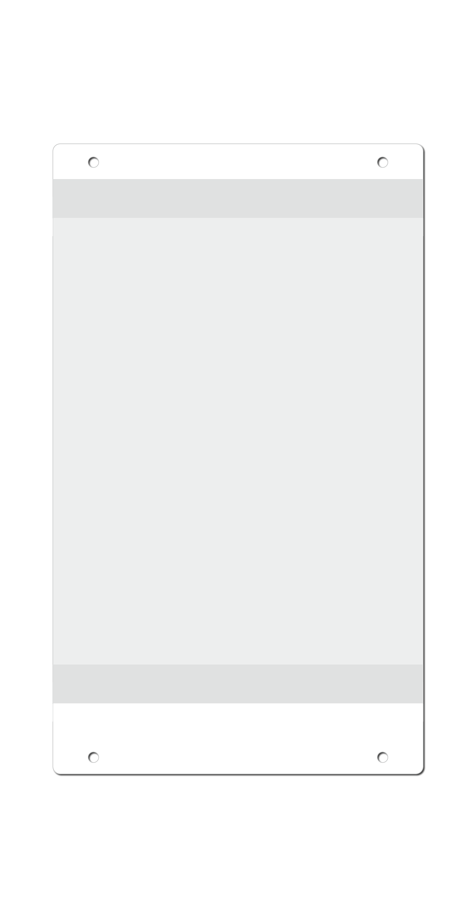 Getränkepreisdisplay "SlimLine" abgerundet, Lochung unten, beidseitig